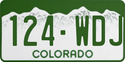 CO license plate 124WDJ