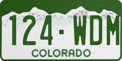 CO license plate 124WDM