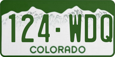 CO license plate 124WDQ