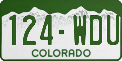 CO license plate 124WDU