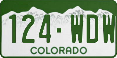 CO license plate 124WDW