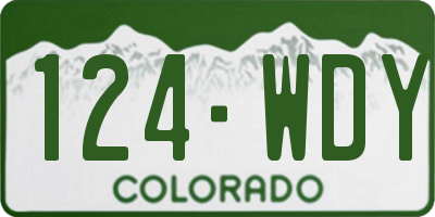CO license plate 124WDY