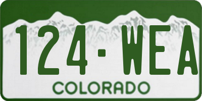 CO license plate 124WEA