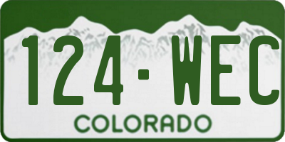 CO license plate 124WEC