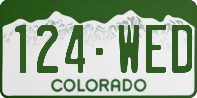 CO license plate 124WED