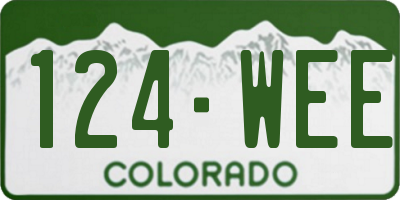 CO license plate 124WEE