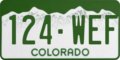 CO license plate 124WEF