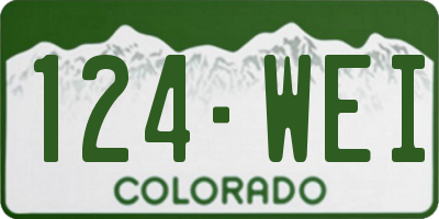 CO license plate 124WEI