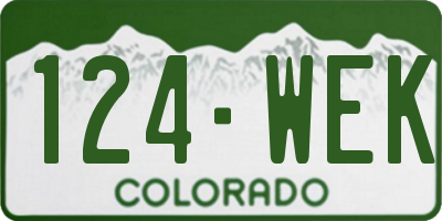 CO license plate 124WEK