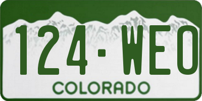 CO license plate 124WEO