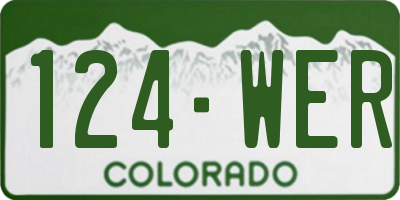 CO license plate 124WER