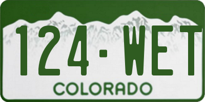 CO license plate 124WET