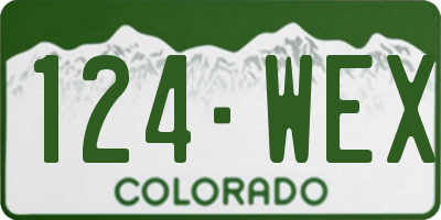 CO license plate 124WEX
