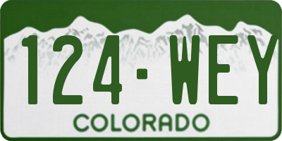CO license plate 124WEY