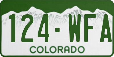 CO license plate 124WFA