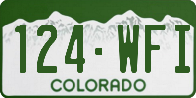 CO license plate 124WFI