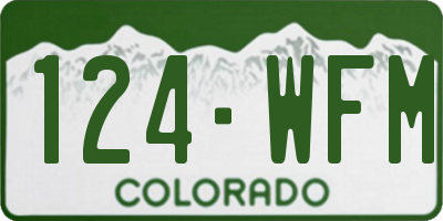 CO license plate 124WFM