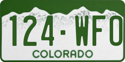 CO license plate 124WFO