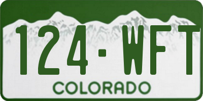 CO license plate 124WFT