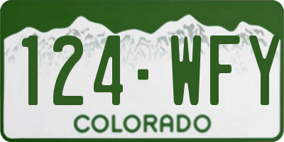CO license plate 124WFY
