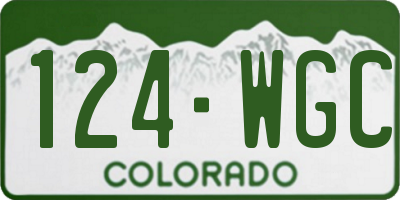 CO license plate 124WGC