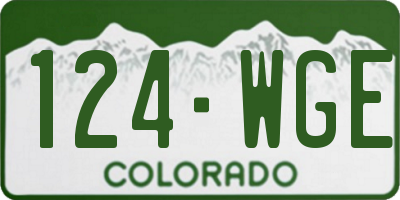 CO license plate 124WGE