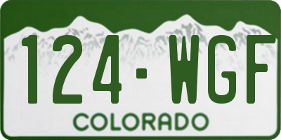 CO license plate 124WGF