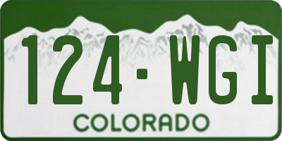 CO license plate 124WGI