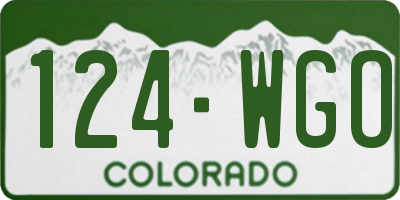 CO license plate 124WGO