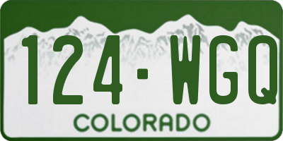 CO license plate 124WGQ