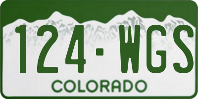 CO license plate 124WGS