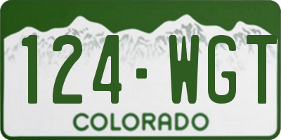 CO license plate 124WGT