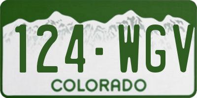 CO license plate 124WGV