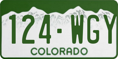 CO license plate 124WGY