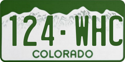 CO license plate 124WHC