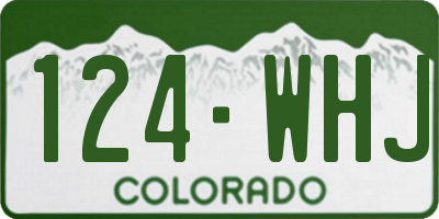 CO license plate 124WHJ