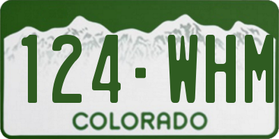 CO license plate 124WHM