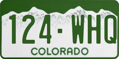 CO license plate 124WHQ