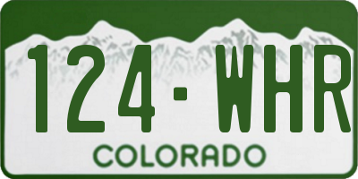 CO license plate 124WHR
