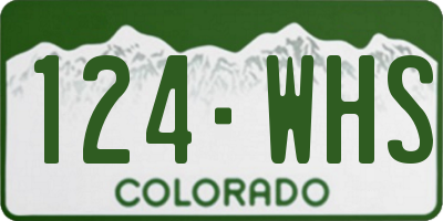 CO license plate 124WHS