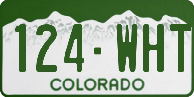 CO license plate 124WHT
