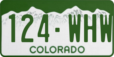CO license plate 124WHW
