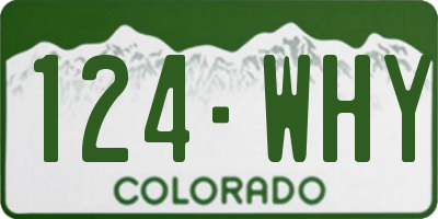 CO license plate 124WHY