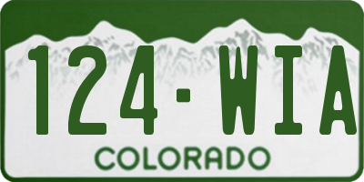 CO license plate 124WIA