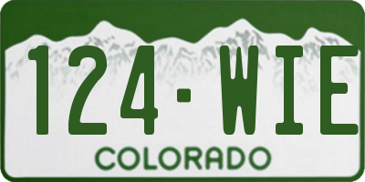 CO license plate 124WIE