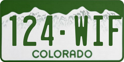 CO license plate 124WIF