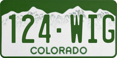 CO license plate 124WIG