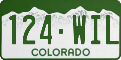 CO license plate 124WIL