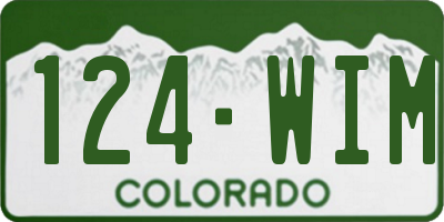 CO license plate 124WIM