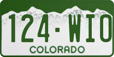 CO license plate 124WIO